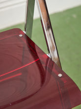 Load image into Gallery viewer, Vintage Red Cherry Acrylic Lucite Chrome Folding Chair
