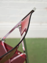 Load image into Gallery viewer, Vintage Red Cherry Acrylic Lucite Chrome Folding Chair
