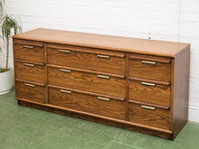 Load image into Gallery viewer, Lane Pecan Wood 9 Drawer Dresser
