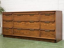 Load image into Gallery viewer, Lane Pecan Wood 9 Drawer Dresser
