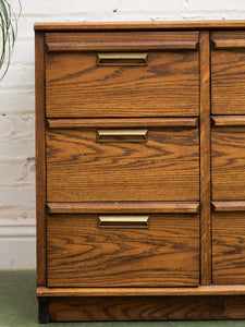 Lane Pecan Wood 9 Drawer Dresser