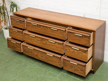 Load image into Gallery viewer, Lane Pecan Wood 9 Drawer Dresser
