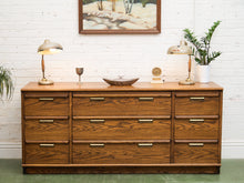 Load image into Gallery viewer, Lane Pecan Wood 9 Drawer Dresser
