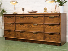 Load image into Gallery viewer, Lane Pecan Wood 9 Drawer Dresser
