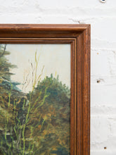 Load image into Gallery viewer, Vintage Winter Stream Through the Birch Trees Painting

