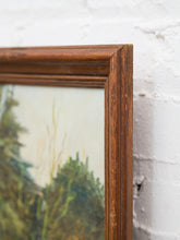 Load image into Gallery viewer, Vintage Winter Stream Through the Birch Trees Painting

