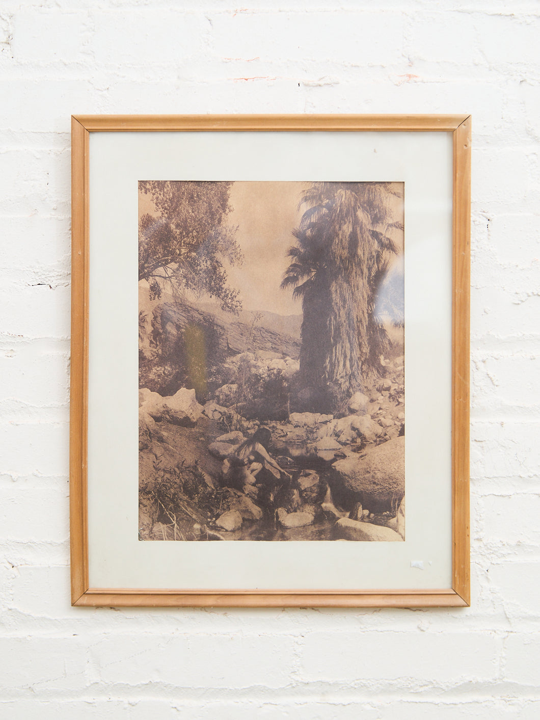 Sepia Desert Landscape with Native American Figure