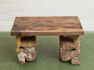 Monkey Vintage Rustic Wood Coffee Table