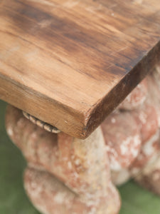 Monkey Vintage Rustic Wood Coffee Table