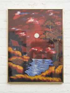 Moody Moonlit Coastal River