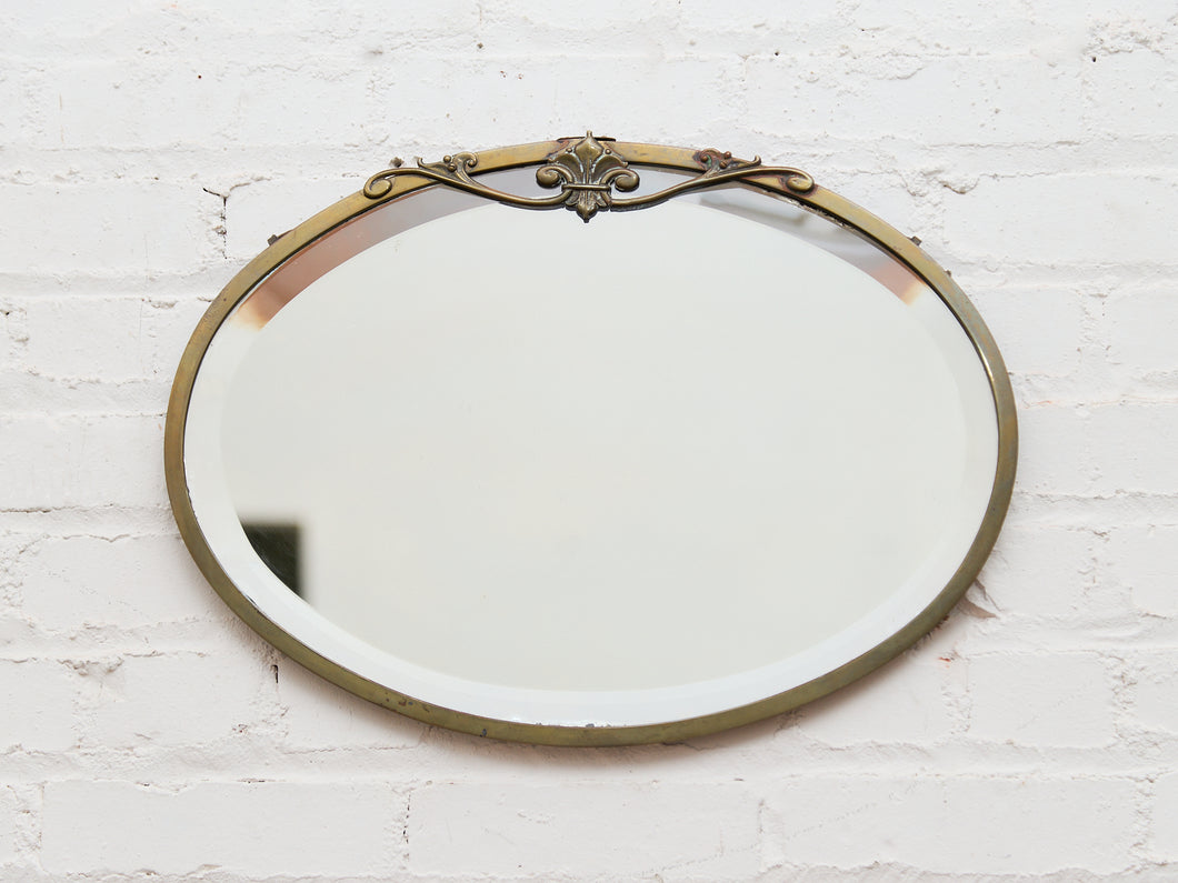 Turn of the Century Vintage Oval Beveled Mirror