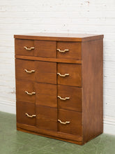 Load image into Gallery viewer, Four Drawer 1950s High Boy With Gold Hardware
