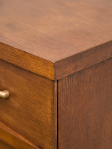 Four Drawer 1950s High Boy With Gold Hardware