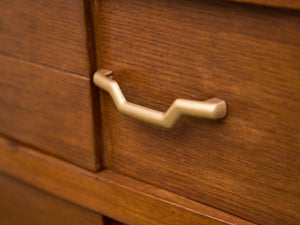 Four Drawer 1950s High Boy With Gold Hardware