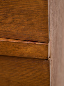 Four Drawer 1950s High Boy With Gold Hardware