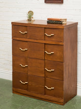 Load image into Gallery viewer, Four Drawer 1950s High Boy With Gold Hardware
