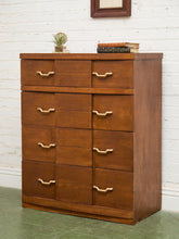 Load image into Gallery viewer, Four Drawer 1950s High Boy With Gold Hardware

