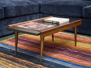 Danish Modern Vintage Black Top Coffee Table