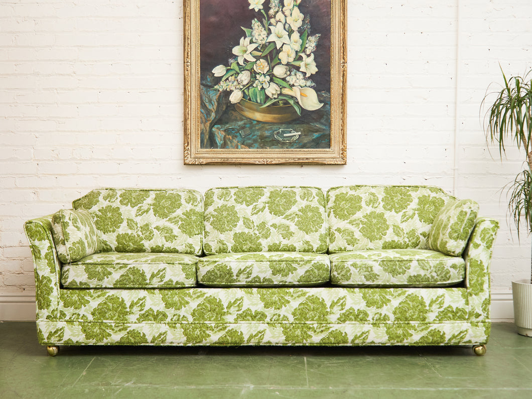 1960’s Floral Green Sofa Bed