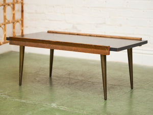 Danish Modern Vintage Black Top Coffee Table