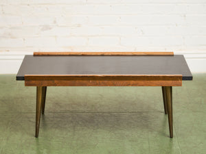 Danish Modern Vintage Black Top Coffee Table