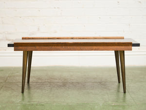 Danish Modern Vintage Black Top Coffee Table