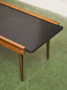 Danish Modern Vintage Black Top Coffee Table