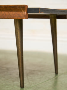 Danish Modern Vintage Black Top Coffee Table