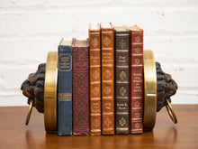 Load image into Gallery viewer, Brass Carved Wood Bookends
