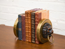 Load image into Gallery viewer, Brass Carved Wood Bookends
