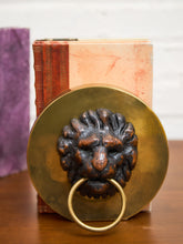 Load image into Gallery viewer, Brass Carved Wood Bookends
