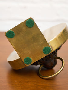 Brass Carved Wood Bookends