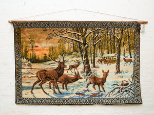 Vintage Winter Dear Tapestry