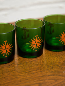Vintage Nautical Green Glassware