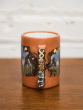 Load image into Gallery viewer, Hand-Painted Terracotta Mug with Floral Motif
