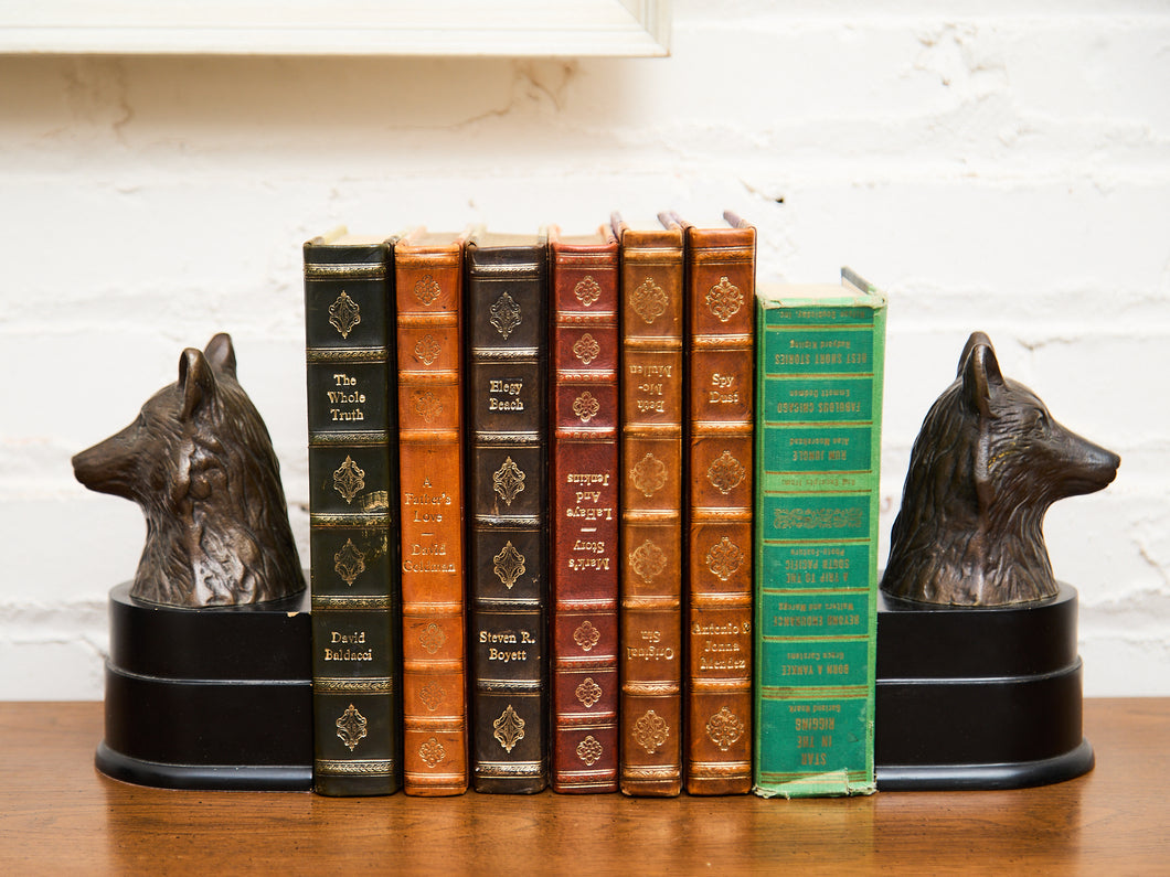 Wolf Vintage Heavy Bookends