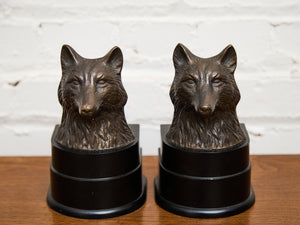 Wolf Vintage Heavy Bookends