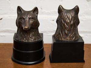 Wolf Vintage Heavy Bookends