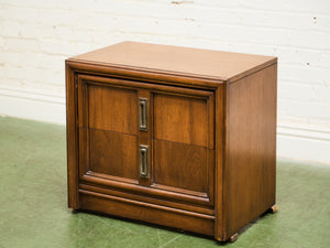 Pair of Double Drawer Mid Century Nightstands