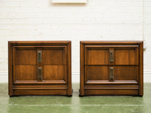 Load image into Gallery viewer, Pair of Double Drawer Mid Century Nightstands

