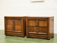 Load image into Gallery viewer, Pair of Double Drawer Mid Century Nightstands
