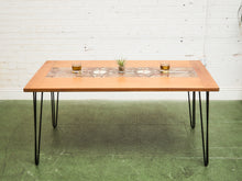 Load image into Gallery viewer, Danish Modern Gangsø Møbler Teak Dining Table with Tile Top by P. Hermann, 1970s with Hairpin Legs
