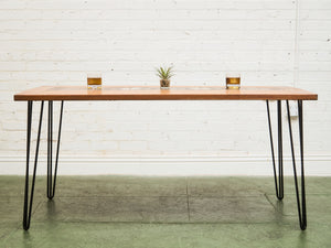 Danish Modern Gangsø Møbler Teak Dining Table with Tile Top by P. Hermann, 1970s with Hairpin Legs