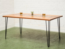 Load image into Gallery viewer, Danish Modern Gangsø Møbler Teak Dining Table with Tile Top by P. Hermann, 1970s with Hairpin Legs
