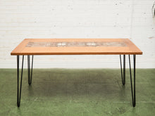 Load image into Gallery viewer, Danish Modern Gangsø Møbler Teak Dining Table with Tile Top by P. Hermann, 1970s with Hairpin Legs

