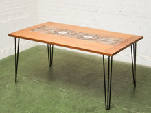 Load image into Gallery viewer, Danish Modern Gangsø Møbler Teak Dining Table with Tile Top by P. Hermann, 1970s with Hairpin Legs
