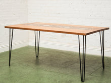 Load image into Gallery viewer, Danish Modern Gangsø Møbler Teak Dining Table with Tile Top by P. Hermann, 1970s with Hairpin Legs
