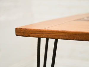 Danish Modern Gangsø Møbler Teak Dining Table with Tile Top by P. Hermann, 1970s with Hairpin Legs