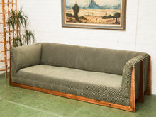 Load image into Gallery viewer, Vintage Mid-Century Olive Checker Green Sofa
