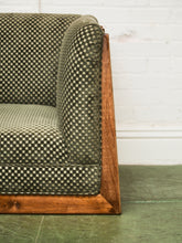 Load image into Gallery viewer, Vintage Mid-Century Olive Checker Green Sofa
